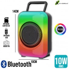 Caixa de Som Bluetooth RGB 10W GTS-1867 X-Cell - Preta